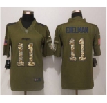 nike nfl jerseys new england patriots #11 edelman army green[nike Limited Salute To Service]
