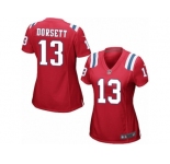 Women Nike New England Patriots #13 Phillip Dorsett Game Red Alternate NFL Jersey