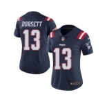 Women Nike New England Patriots #13 Phillip Dorsett Limited Navy Blue Rush Vapor Untouchable NFL Jersey