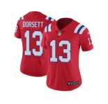 Women Nike New England Patriots #13 Phillip Dorsett Red Alternate Vapor Untouchable Limited Player NFL Jersey
