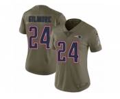 Women Nike New England Patriots #24 Stephon Gilmore Limited Olive 2017 Salute to Service NFL Jersey