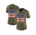 Women Nike New England Patriots #25 Eric Rowe Limited Olive USA Flag 2017 Salute to Service NFL Jersey