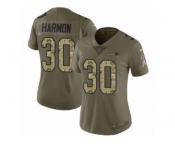 Women Nike New England Patriots #30 Duron Harmon Limited Olive Camo 2017 Salute to Service NFL Jersey