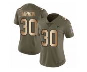 Women Nike New England Patriots #30 Duron Harmon Limited Olive Gold 2017 Salute to Service NFL Jersey