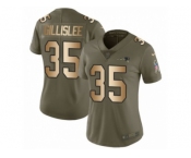 Women Nike New England Patriots #35 Mike Gillislee Limited Olive Gold 2017 Salute to Service NFL Jersey