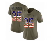 Women Nike New England Patriots #35 Mike Gillislee Limited Olive USA Flag 2017 Salute to Service NFL Jersey