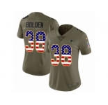 Women Nike New England Patriots #38 Brandon Bolden Limited Olive USA Flag 2017 Salute to Service NFL Jersey
