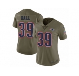 Women Nike New England Patriots #39 Montee Ball Limited Olive 2017 Salute to Service NFL Jersey