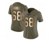 Women Nike New England Patriots #68 LaAdrian Waddle Limited Olive Gold 2017 Salute to Service NFL Jersey