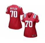 Women Nike New England Patriots #70 Adam Butler Game Red Alternate NFL Jersey