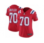Women Nike New England Patriots #70 Adam Butler Red Alternate Vapor Untouchable Limited Player NFL Jersey