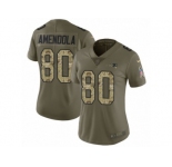 Women Nike New England Patriots #80 Danny Amendola Limited Olive Camo 2017 Salute to Service NFL Jersey