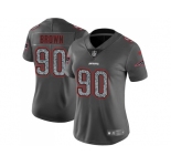 Women Nike New England Patriots #90 Malcom Brown Gray Static NFL Vapor Untouchable Limited Jersey