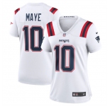 Women's New England Patriots #10 Drake Maye 2024 Draft White Football Stitched Jersey
