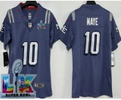 Women's New England Patriots #10 Drake Maye Limited Gray Rivalries Super Bowl LX Vapor Jersey
