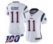 Women's New England Patriots #11 Drew Bledsoe White Vapor Untouchable Limited Player 100th Season Football Jersey
