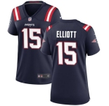 Women's New England Patriots #15 Ezekiel Elliott Navy Stitched Jersey