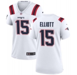 Women's New England Patriots #15 Ezekiel Elliott White Stitched Jersey