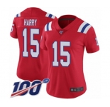 Women's New England Patriots #15 N'Keal Harry Red Alternate Vapor Untouchable Limited Player 100th Season Football Jersey