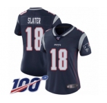 Women's New England Patriots #18 Matthew Slater Navy Blue Team Color Vapor Untouchable Limited Player 100th Season Football Jersey