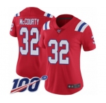Women's New England Patriots #32 Devin McCourty Red Alternate Vapor Untouchable Limited Player 100th Season Football Jersey
