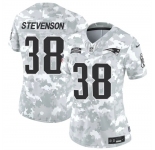 Women's New England Patriots #38 Rhamondre Stevenson 2024 F.U.S.E Arctic Camo Salute To Service Limited Stitched Jersey
