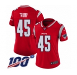 Women's New England Patriots #45 Donald Trump Limited Red Inverted Legend 100th Season Football Jersey