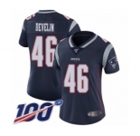 Women's New England Patriots #46 James Develin Navy Blue Team Color Vapor Untouchable Limited Player 100th Season Football Jersey