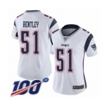 Women's New England Patriots #51 Ja'Whaun Bentley White Vapor Untouchable Limited Player 100th Season Football Jersey