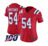 Women's New England Patriots #54 Dont'a Hightower Red Alternate Vapor Untouchable Limited Player 100th Season Football Jersey