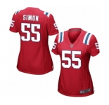 Women's New England Patriots #55 John Simon Game Red Alternate Football Jersey