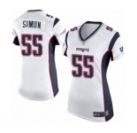 Women's New England Patriots #55 John Simon Game White Football Jersey