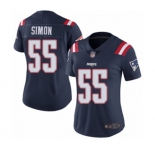 Women's New England Patriots #55 John Simon Limited Navy Blue Rush Vapor Untouchable Football Jersey
