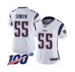 Women's New England Patriots #55 John Simon White Vapor Untouchable Limited Player 100th Season Football Jersey