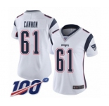 Women's New England Patriots #61 Marcus Cannon White Vapor Untouchable Limited Player 100th Season Football Jersey