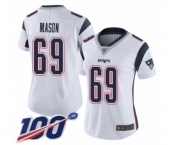 Women's New England Patriots #69 Shaq Mason White Vapor Untouchable Limited Player 100th Season Football Jersey