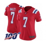Women's New England Patriots #7 Jake Bailey Red Alternate Vapor Untouchable Limited Player 100th Season Football Jersey