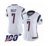 Women's New England Patriots #7 Jake Bailey White Vapor Untouchable Limited Player 100th Season Football Jersey