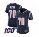Women's New England Patriots #70 Adam Butler Navy Blue Team Color Vapor Untouchable Limited Player 100th Season Football Jersey