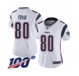 Women's New England Patriots #80 Irving Fryar White Vapor Untouchable Limited Player 100th Season Football Jersey