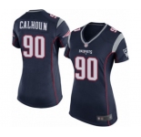 Women's New England Patriots #90 Shilique Calhoun Game Navy Blue Team Color Football Jersey