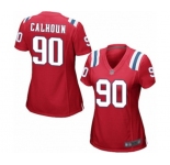 Women's New England Patriots #90 Shilique Calhoun Game Red Alternate Football Jersey