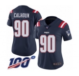 Women's New England Patriots #90 Shilique Calhoun Limited Navy Blue Rush Vapor Untouchable 100th Season Football Jersey