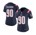 Women's New England Patriots #90 Shilique Calhoun Limited Navy Blue Rush Vapor Untouchable Football Jersey