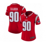 Women's New England Patriots #90 Shilique Calhoun Limited Red Inverted Legend Football Jersey