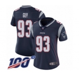 Women's New England Patriots #93 Lawrence Guy Navy Blue Team Color Vapor Untouchable Limited Player 100th Season Football Jersey