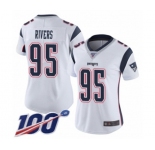 Women's New England Patriots #95 Derek Rivers White Vapor Untouchable Limited Player 100th Season Football Jersey