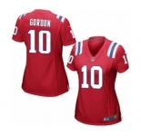 Women's Nike New England Patriots #10 Josh Gordon Game Red Alternate NFL Jersey