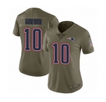 Women's Nike New England Patriots #10 Josh Gordon Limited Olive 2017 Salute to Service NFL Jersey