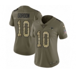 Women's Nike New England Patriots #10 Josh Gordon Limited Olive-Camo 2017 Salute to Service NFL Jersey